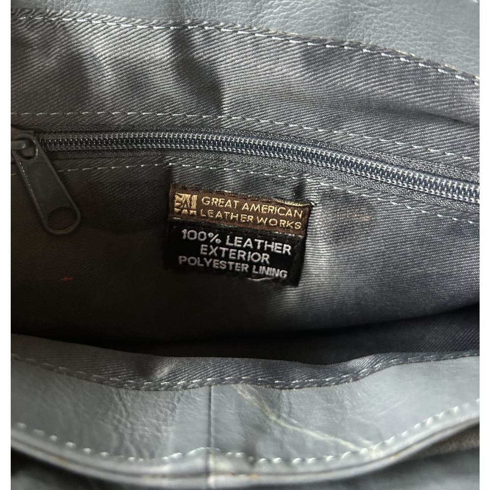 Great American Leatherworks Blue Leather Crossbody Bag - Picture 6 of 9